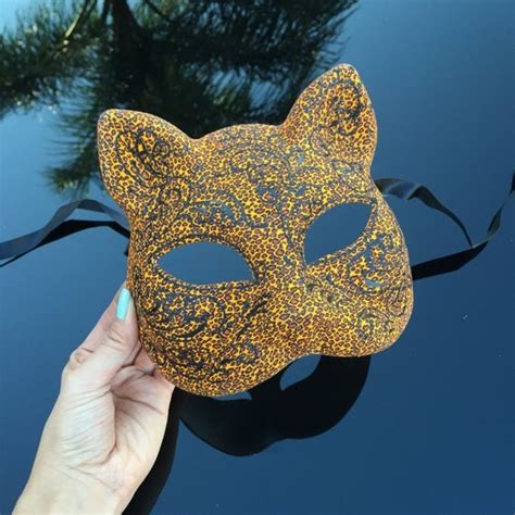 Gatto Cat Costume Masquerade Mask Mardi Gras By Everstore On Etsy