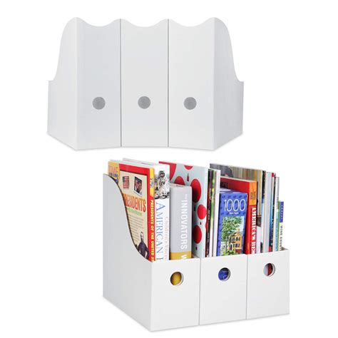 Buy Dunwell Magazine File Holders 6 Pack White Decorative Book Box For Bookshelf And Desk