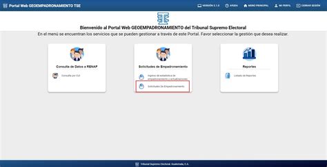 Empadronamiento Y Actualización De Datos Ayuda Del Portal Web Interno Tse