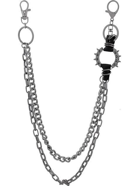 Haquil Spike Circle Punk Vintage Heavy Duty Belt Chains Wallet Chain