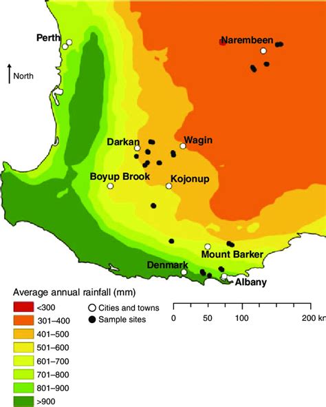 Location In The Wheatbelt Of Western Australia Of The 85 Sites Across