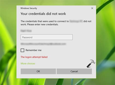 Fix Your Credentials Did Not Work Error On Windows 11