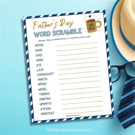 Fathers Day Word Scramble Word Scramble Game Fathers Day Game