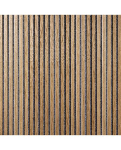 Wooden Slat Wall Vertigo Slim X X Cm Classic Oak Grey Felt