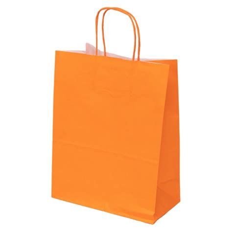 Sac Kraft G Orange Poignees Torsadees