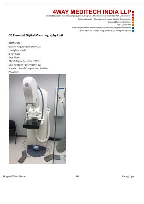 Digital Ge Senographe Essential Mammography At Rs 39000000 In