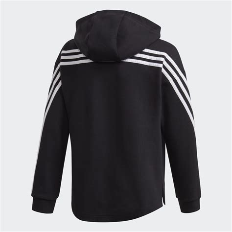 Adidas 3 Stripes Full Zip Hoodie Black Adidas Uae