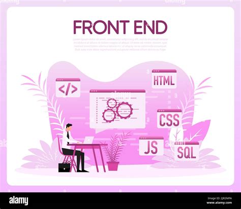 Front End Software Development Programming Code Vector Illustration