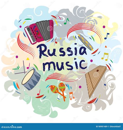 Russian Folk Musical Instruments Stock Vector - Illustration of blue, maracas: 98981489