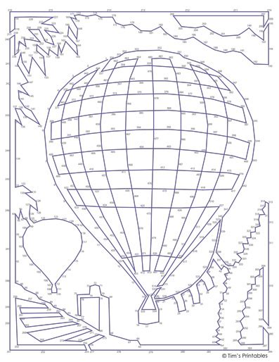 Hot Air Balloon Dot To Dot Tim S Printables