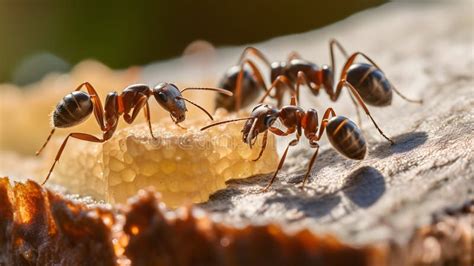 Industrious Pavement Ants Devour a Sweet Treat Stock Illustration - Illustration of industrious ...