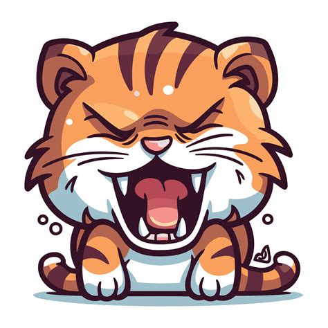 Angry tiger cartoon character. Vector illustration. Isolated on white background. 33508351 ...