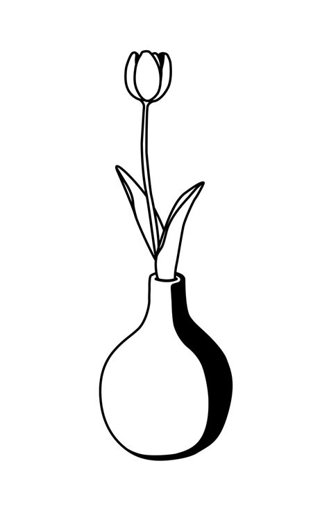 Tulip Illustration Botanical Illustration Minimalist Illustration March Birth Flower Tulip Art