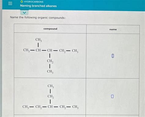 Solved Name The Following Organic Compounds Chegg