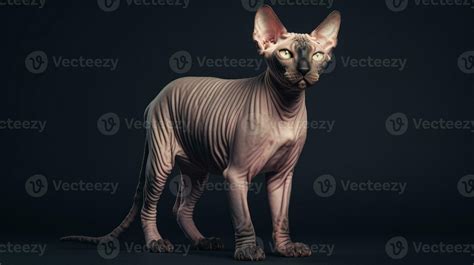 A Pedigreed Purebred Sphynx Cat At An Exhibition Of Purebred Cats Cat