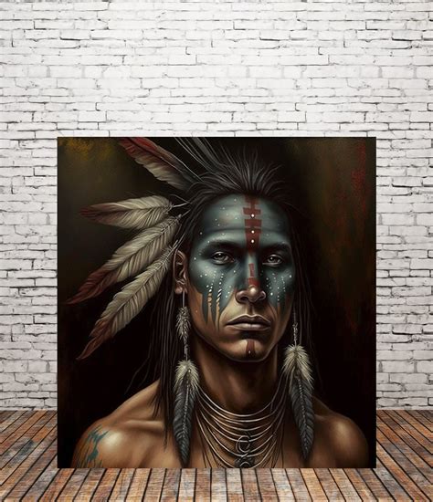 The Painted Warrior Native American Art Print or Canvas. - Etsy