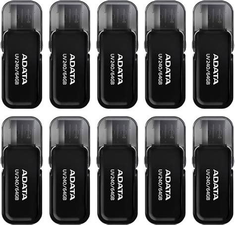 PSA Kit Pack 10 Piezas Memoria USB 64GB Negro 2 0 Modelo UV240 Flash