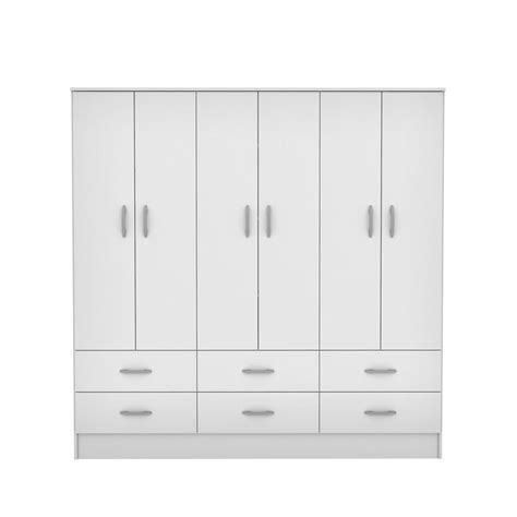 Clóset Maipo 6 Puerta s 6 Cajón es 3 Repisa s 180x180x47 cm Blanco