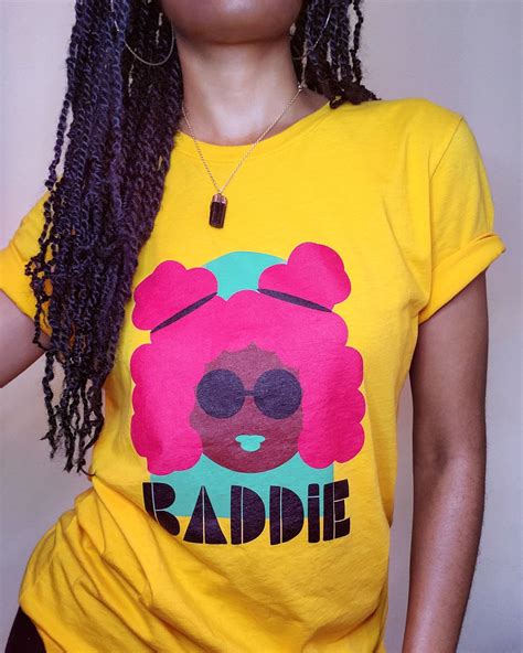 Baddie Shirt Afro Shirt Gold Colorful Tshirt Natural Hair Etsy Uk