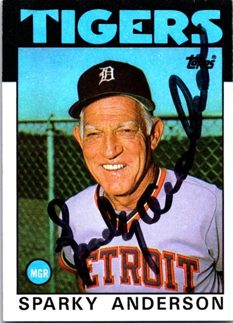 Sparky Anderson autographed Baseball Card (Detroit Tigers) 1986 Topps #411