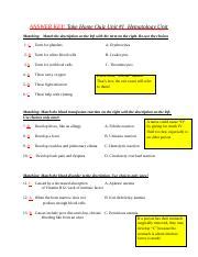 Answers To Take Home Quiz Unit Hematology Docx Answer Key Take