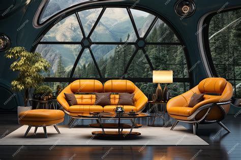 Premium AI Image | Futuristic living room with a retromodern concept ...