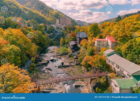 Jozankei Hot Spring Onsen Valley during Autumn Season Stock Image ...