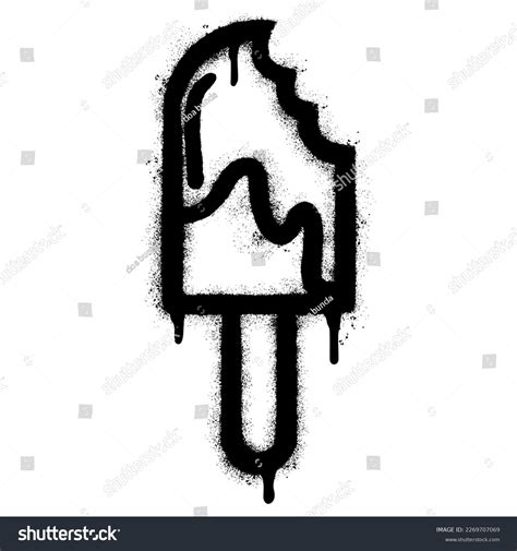 Spray Painted Graffiti Ice Cream Con Stock Vector Royalty Free