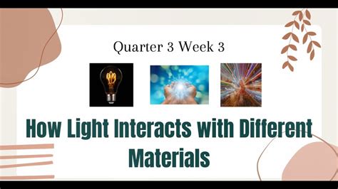 SCIENCE 5 Quarter 3 Week 3 K To 12 MELC HOW LIGHT INTERACTS WITH