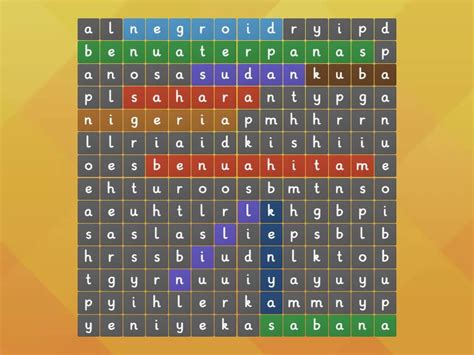 Dinamika Penduduk Afrika Wordsearch