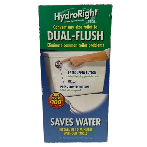 HydroRight Dual Flush Conversion Kit Convert Any Toilet Saves Water