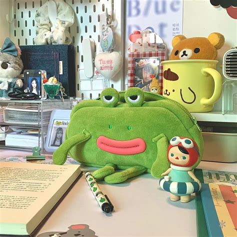 Frog Pencil Case Korean Style Funny Pencil Box Cartoon Kotak Pensil Barang Sekolah Aesthetic