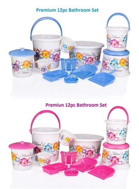 PPCP White Sofiya Plastic Bathroom Set 12 Pieces Size Standard At Rs