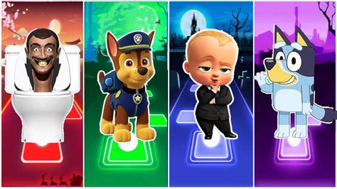 Skibidi Toilet Paw Patrol The Baby Boss Bluey And Bingo Tiles