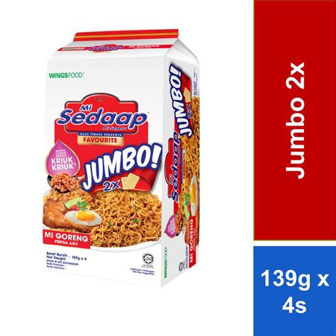 Mi Sedaap Goreng Asli Jumbo 139g X 4 Shopee Malaysia