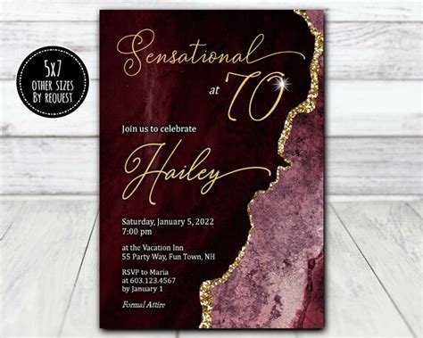 70th Birthday Invitation For Women Sensational At 70 Birthday Invite