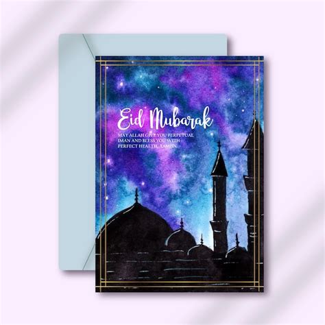 Une Conception Moderne De Mod Le De Carte De Voeux Eid Mubarak