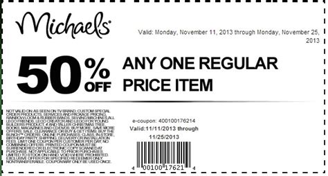 Michaels Coupons Printable