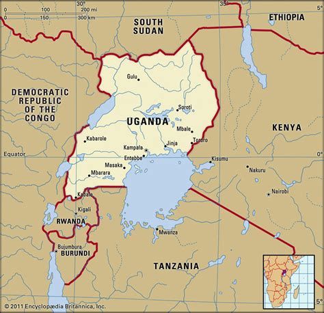 Map Of Uganda And Geographical Facts Where Uganda On The World Map