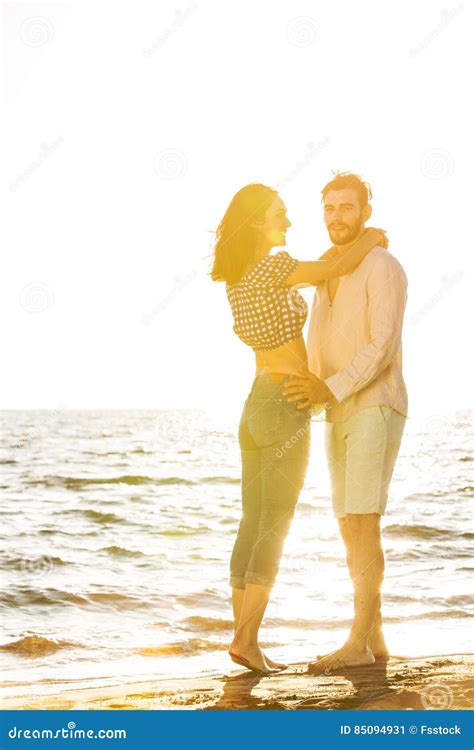 Happiness And Romantic Scene Of Love Couples Partners On The Beach