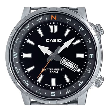 Casio Standard Analog Stainless Steel Black Dial Quartz MTD 130D 1A4V