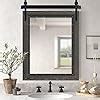 Amazon YOSHOOT Farmhouse Barn Door Mirror 32 X24 Rustic Bathroom