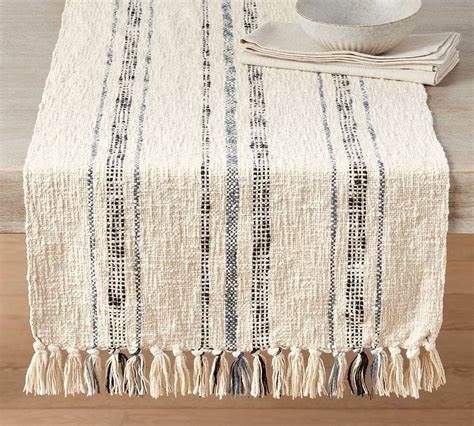 Bennett Stripe Cotton Table Runner Pottery Barn