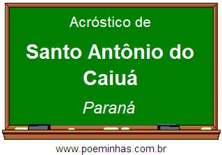 Acr Stico Da Cidade Santo Amaro Localizada No Estado Bahia Que Fica Na