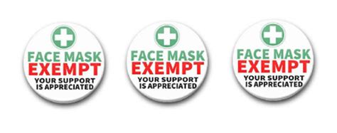 1 25mm Button Badge X3 Mask Exemption Set C Etsy