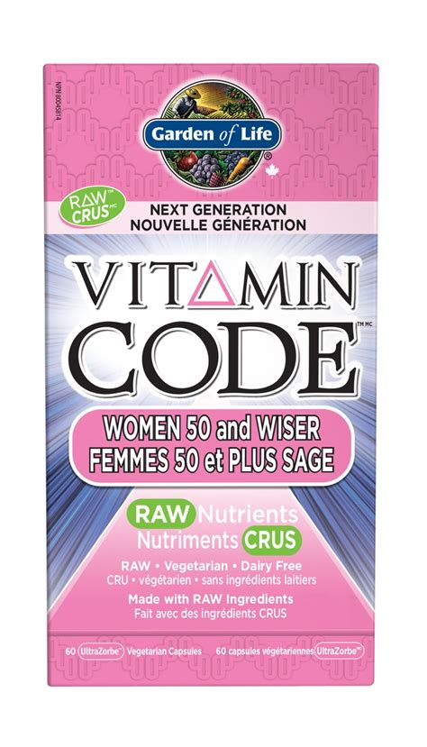 Garden Of Life Vitamin Code Raw Women 50 Andwiser 60 Vegi Caps Your