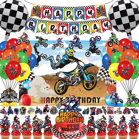 Buy 112pcs Dirt Bike Party Decorations Motocross Birthday Party