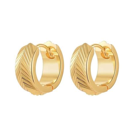 Modern Design Small Feather Hoop Earring Gold Color Fashion Jewelry