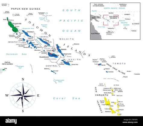 Mapa Vectorial Pol Tico Muy Detallado De Las Islas Salom N Con Regiones