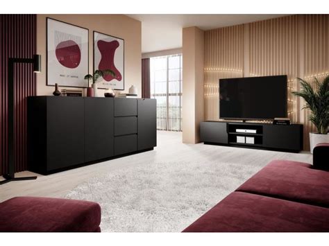 Bobochic Meuble Tv 160 Cm Dalia Noir Conforama